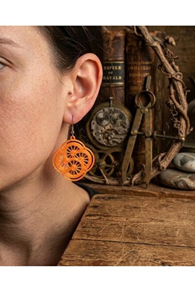 Onflow Ox Orange Color Modern Design Lightweight Women's Earrings