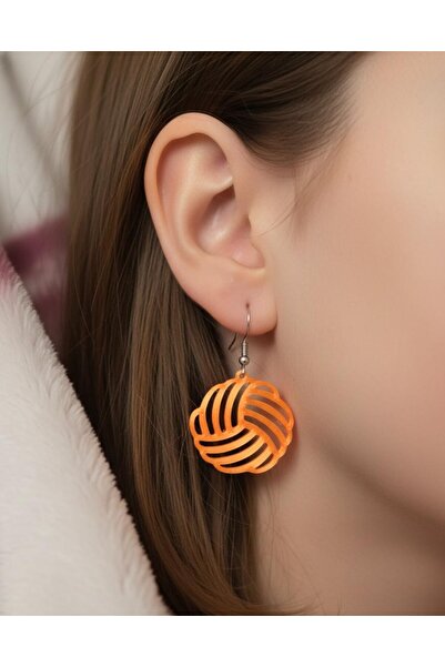 Onflow Orange Color Modern Design Lightweight Women's Earrings