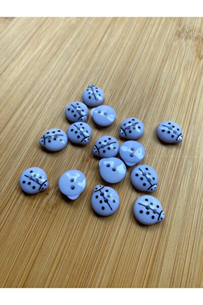Lorin hobi Ladybug Acrylic Baby Button 12 mm 10 Pieces Blue