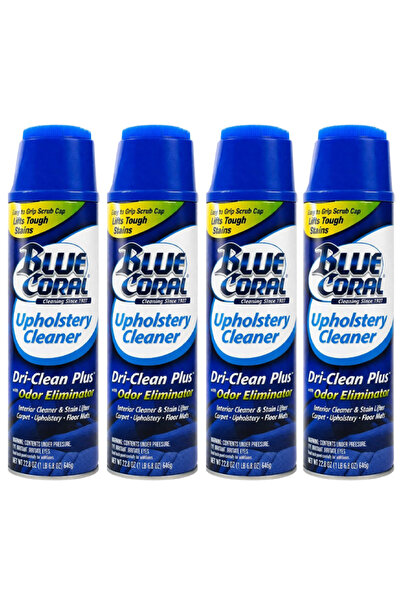 BLUE CORAL Upholstery Cleaner Foam Spray Combo Pack Odor Remover Stain Cleane...