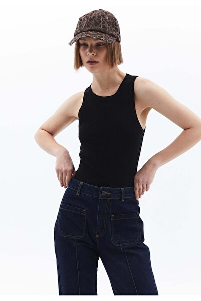 OXXO Sleeveless V Neck Tank Top - BLACK