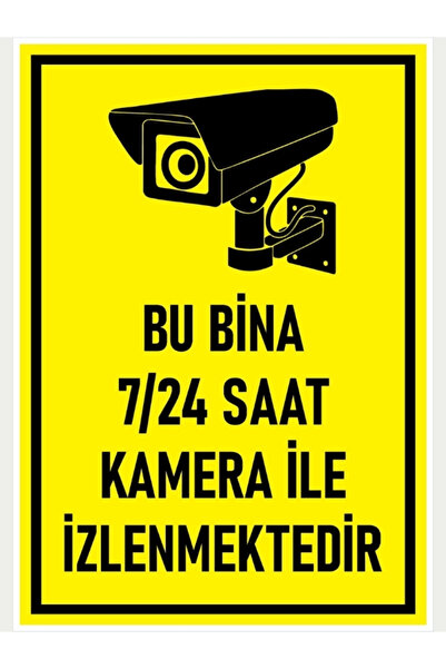 online shopping dsg store 7/24 Güvenlik Kamerası Uyarı Levhası Sarı Siyah Ken...