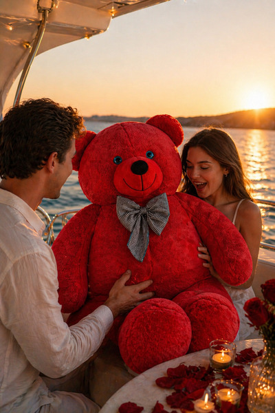 Özgüner Oyuncak 200160 Large Size Plush Teddy Bear - Special Romantic Teddy B...