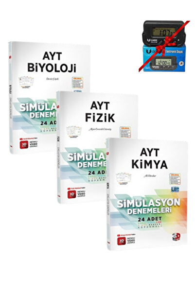3D Yayınları 3D AYT FİZİK KİMYA BİYOLOJİ FEN SET KRONOMETRE HEDİYELİ