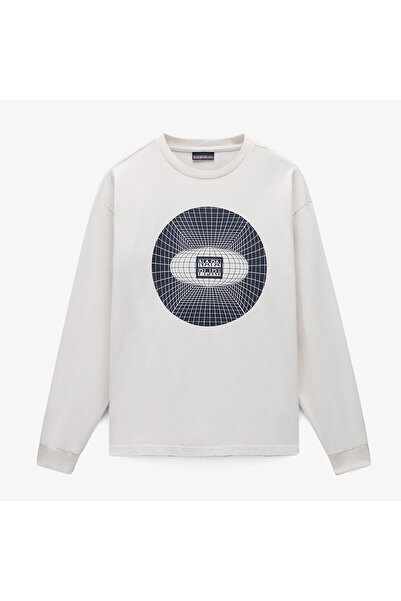 Napapijri S-Jaman Ls Erkek Beyaz T-Shirt