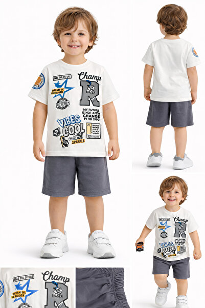 FURKYY Βαμβακερό σετ για αγόρια με καλοκαιρινό σορτς