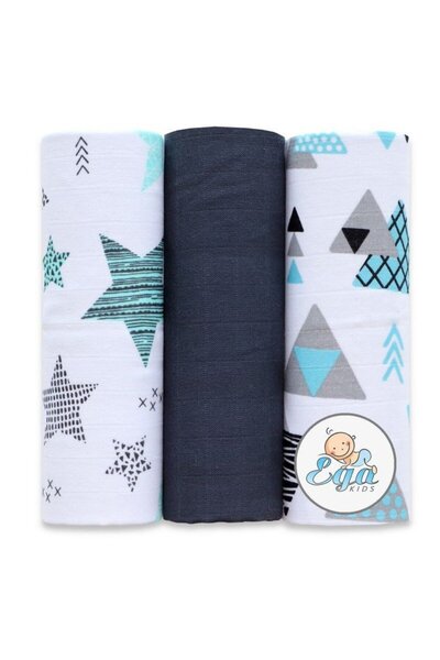 EgaKids Set 3 scutece din bumbac 60x80 cm model No23