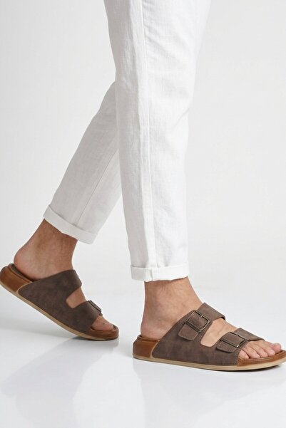 AYAKMOD Καφέ Μαλακή Σόλα Ελαφριές Ανατομικές Ανδρικές Παντόφλες 305-2002 M