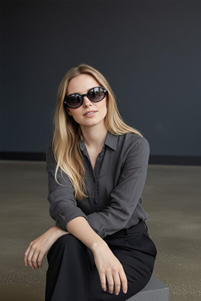BAYDUK Arven Black Gradient Retro Oval Sunglasses – Uv400 Protection Eyewear