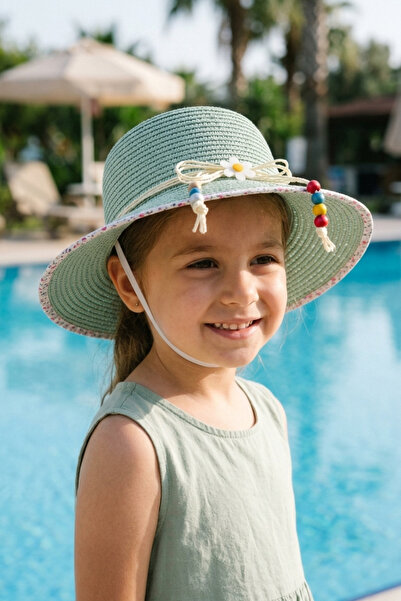 LAGRANZE Ψάθινο καπέλο για κορίτσια MINI FLORA 4-10 ετών