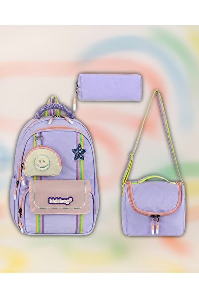 KY Kız Yıldız Lilac Primary School Orthopedic 3-Piece Set with Pen Holder, Fo...