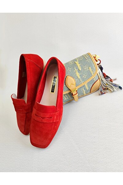 Of&Off Women's Genuine Leather Suede Ballet Flats