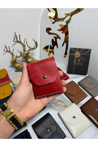 SANAT 100% Γνήσιο Crazy Leather Χειροποίητο Μινιμαλιστικό Πορτοφόλι - Πορτοφό...