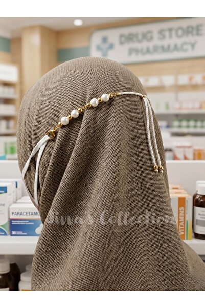 Jivva's Collection Ayarlanabilir Beyaz-Altın Rengi Maske Tutucu Aparatı. Özel...