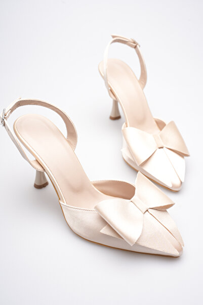 Zerenyus Παπούτσια Dublin Premium με μπεζ φιόγκο και σατέν τακούνι