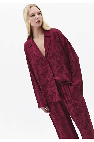 OXXO Long Sleeve Oversize Shirt With Button Details - RUMBA RED