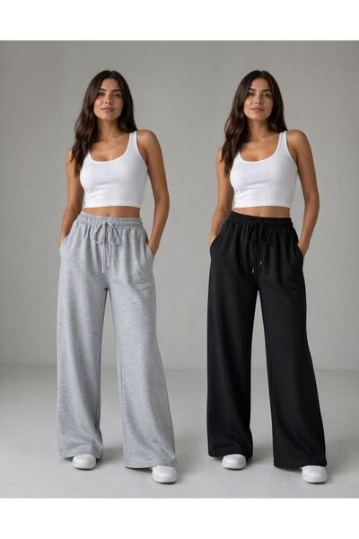 ZEALİS 2 τεμάχια Μαύρο+Γκρι άνετο και φαρδύ φούτερ