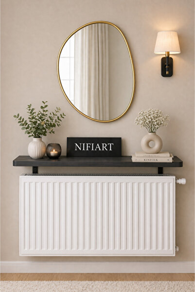 nifiart Oval Kesim Petek Üstü Uçan Raf Dresuar Kalorifer Peteği Rafı Kitaplık...