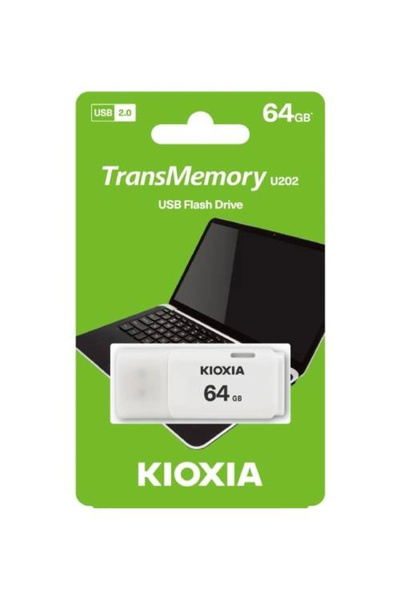 Kioxia ذاكرة يو إس بي 2.0 بيضاء سعة 64 جيجابايت LU202W064GG4