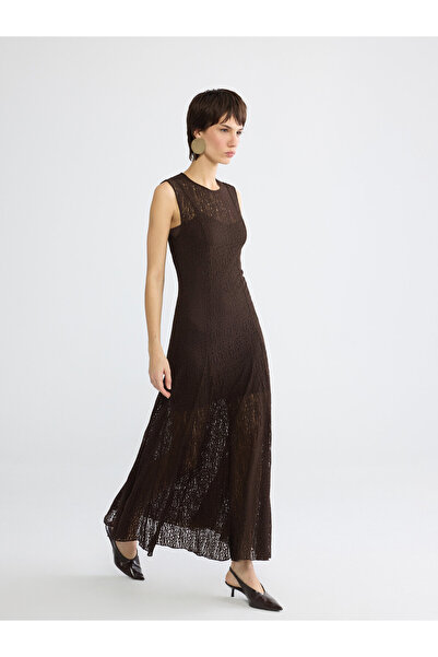 LC Waikiki Crew Neck A-Line Lace Dress