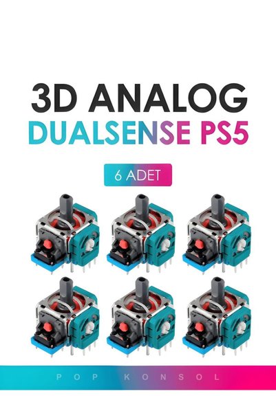 POPKONSOL 6 Adet PS5 3D Analog Joystick Motor Playstation 5 Dualsense Kol Tam...