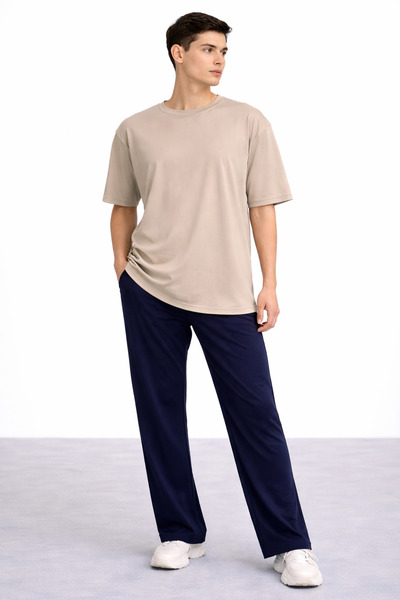 ZAVIXO Men's Oversize 2-Piece Set 100% Cotton Breathable Fabric Trendy Style