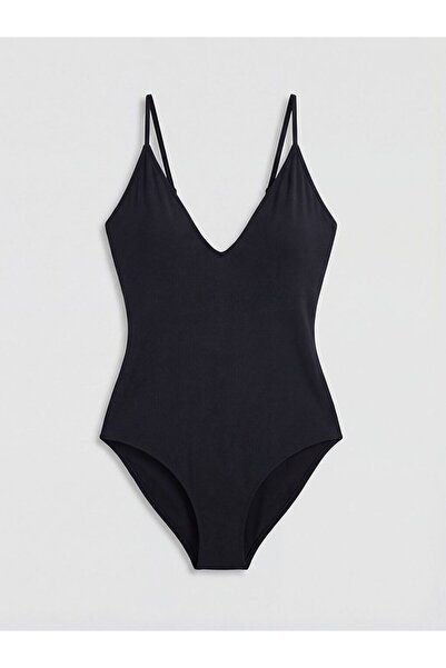 LC Waikiki Lcw Dream Black Women's Flat Detachable Padded Swimsuit