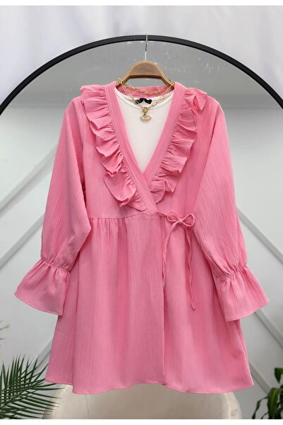 MODA VEDAT Κιμονό με βολάν με βολάν στο πλάι -5066