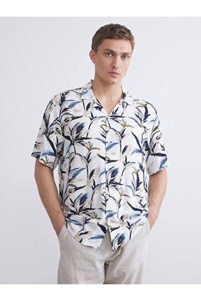 LC Waikiki Regular Fit Resort Collar Short Sleeve Patterned Viscose Men's Shirt