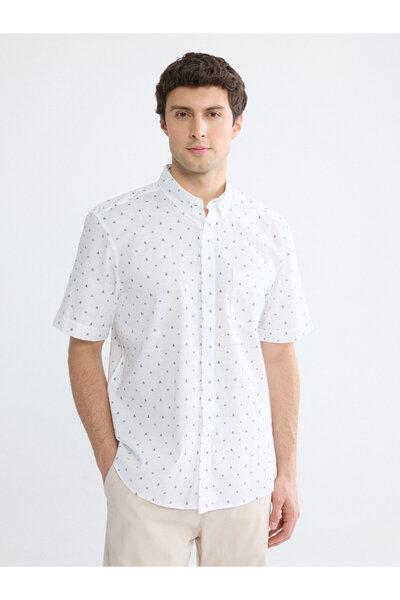 LC Waikiki Patterned Regular Fit Men's Poplin Shirt