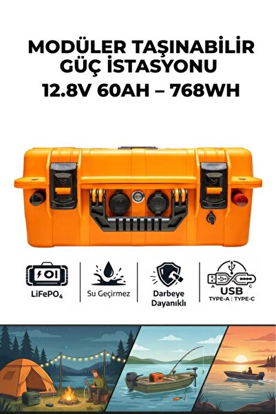 Oslo IQX Modüler Taşınabilir Güç İstasyonu 12.8V 60AH-768WH (Turuncu)