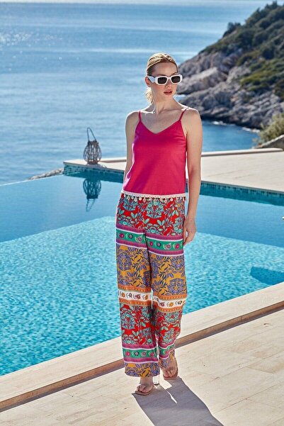 Cossy By Aqua Σετ Πιτζάμες με Σχέδια και Τιράντες CossybyAqua 26506-40 - ΦΟΥΣΙΑ