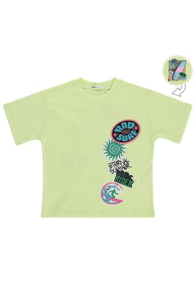 Civil Boys Μπλουζάκι Wawe Rider με στάμπα για παιδιά 10-13 ετών - Πράσινο