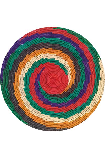 kilim home Renkli Etnik Desenli Jüt Görünümlü Yuvarlak Kilim Bohem Dekoratif ...