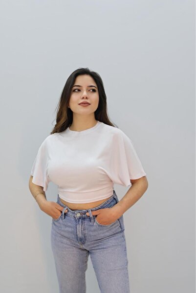 TREND EMMODA تي شيرت نسائي أبيض كبير الحجم مصنوع من الليكرا 100% قطن