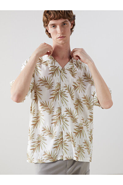 LC Waikiki Regular Fit Short Sleeve Patterned Viscose Men's Shirt
