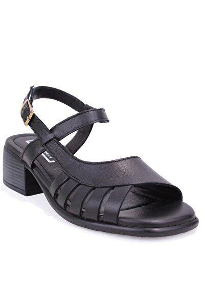 DAGOSTER Dza07-9971805 Black Daily Orthopedic Block Heel Pcs Leather Women Sa...