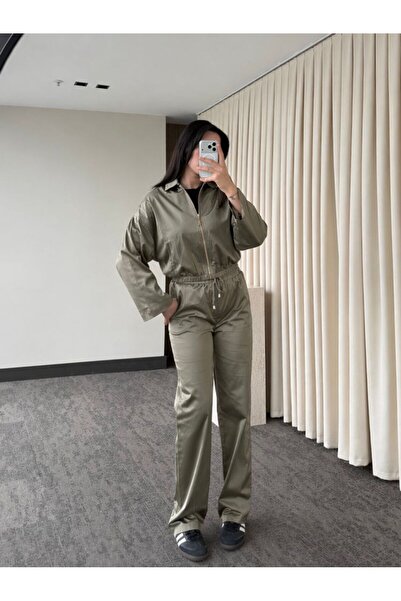 My Blog Black Bomber Satin Jacket Pants Set - 9663 - 51229