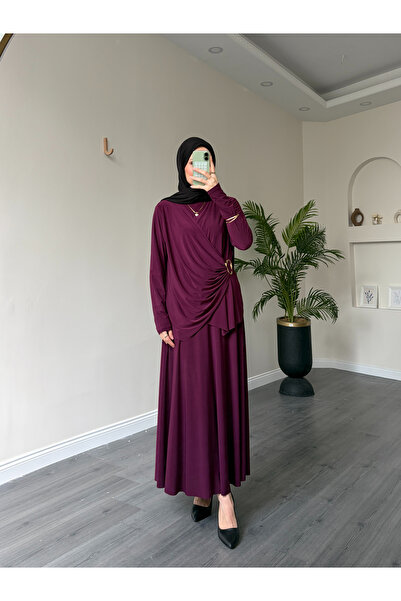 Esre Store 4226 - Φούστα από ύφασμα Sandy με άνετη εφαρμογή &amp;   Μπλούζα Δ...