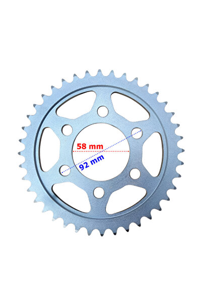 İthal RKS SRK 125 R Arka Dişli 428-43T İç 58 Mm 6 Delik Öm 1.KALİTE