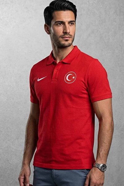 Nike Μπλουζάκι με λαιμόκοψη πόλο της Εθνικής Ομάδας Τουρκίας – Μαύρο/Κόκκινο/...