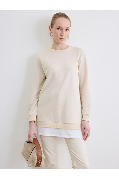 LC Waikiki Nevavm Women's Oval Collar Sweatshirt Tunic with a Difference