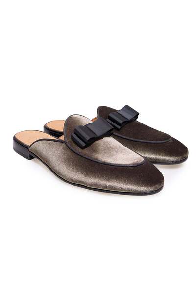 FRANCO CALVANI Green Color Genuine Leather Velvet Leather Sole Men's Half Shoes