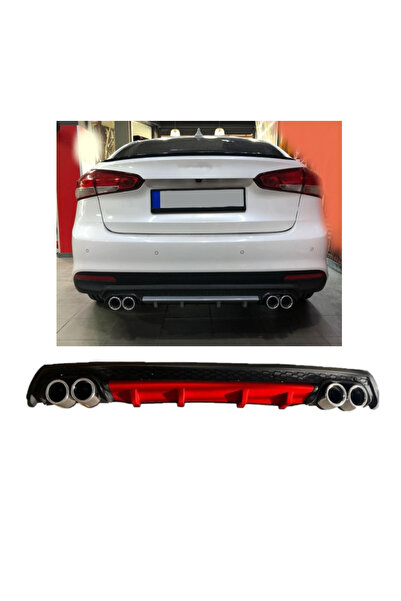 OTO H.İ.T. KİA CERATO MK2 UYUMLU BODY KİT DİFÜZÖR 4 ÇIKIŞ YUVARLAK KIRMIZI