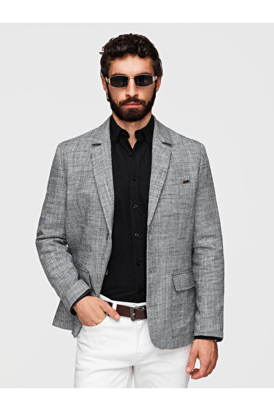 OMBRE Ανδρικό Μπουφάν Κομψό Ελαφρύ M169 Μαύρο