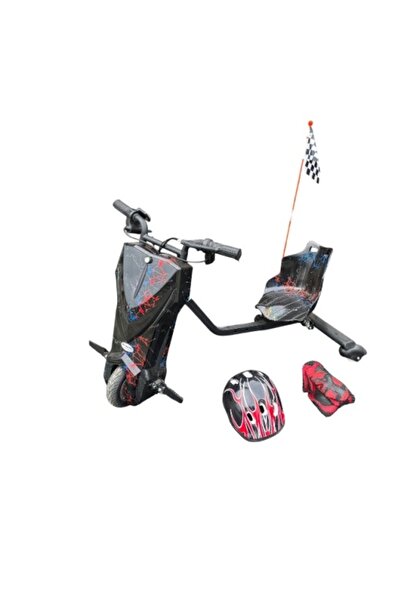 E-ANAMAG Ηλεκτρικό Τρίκυκλο Ντριφτ 8 ιντσών με Σημαία και Σετ Προστασίας