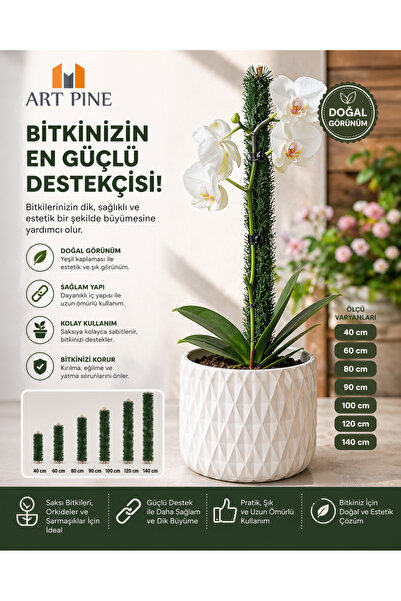 ART PINE Bitki Destek Çubuğu Premium Kalite Solmaz Dökülmez 60cm