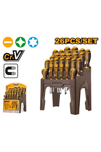 Ingco Σετ κατσαβιδιών 26 τεμαχίων με βάση