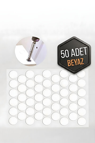 Kacar Yapışkanlı Vida Kapatıcı Tapası - Mobilya Vida Gizleme Kapağı 50 Adet