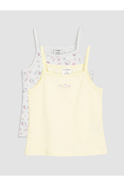 LC Waikiki Hello Kitty Printed Girls' Tank Top with String Straps, 2-Piece Set